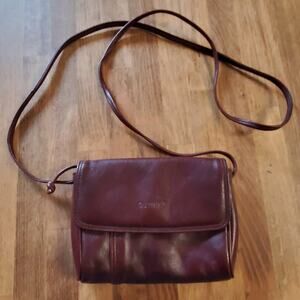 Italy Italian GUZINI Leather Crossbody Bag Burgundy SOFT Leather